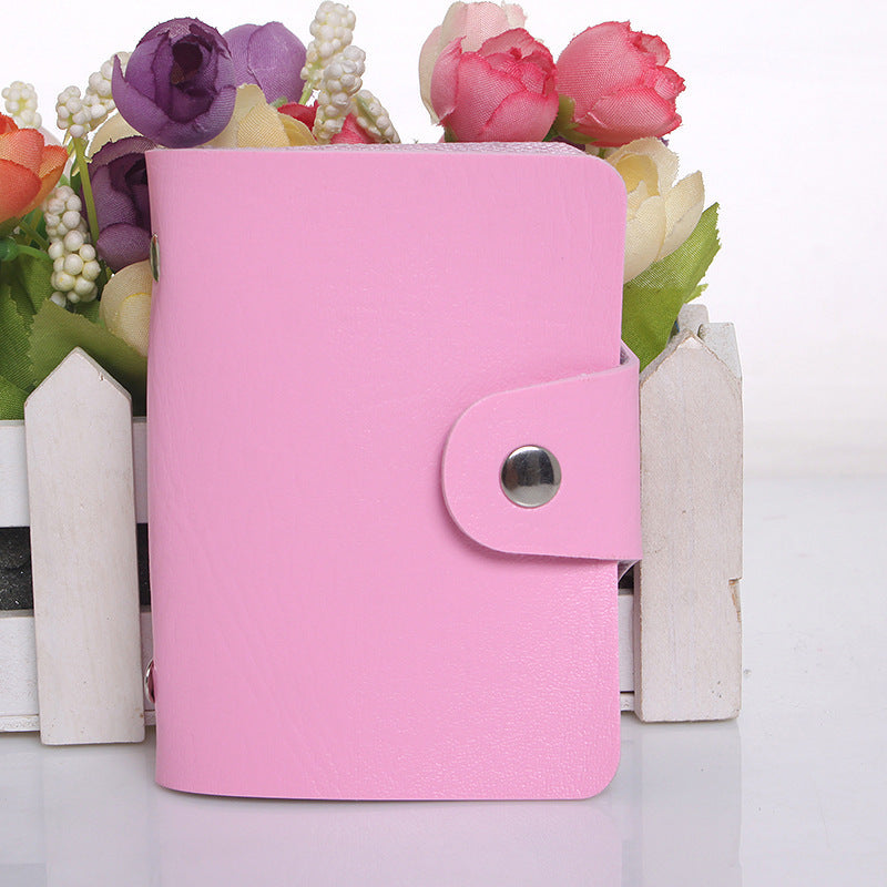 Fashion PU Leather Function 24 Bits Card Case Business Card Holder Men Women Credit Passport Card Bag ID Passport Card Wallet