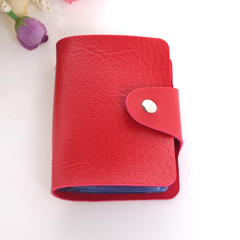 Fashion PU Leather Function 24 Bits Card Case Business Card Holder Men Women Credit Passport Card Bag ID Passport Card Wallet