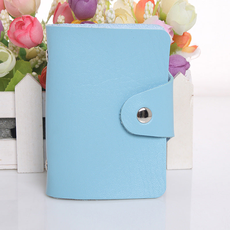 Fashion PU Leather Function 24 Bits Card Case Business Card Holder Men Women Credit Passport Card Bag ID Passport Card Wallet