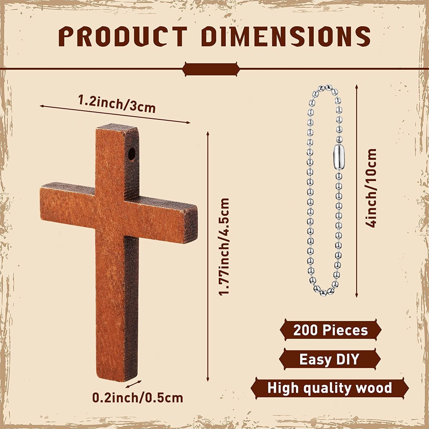 Wooden Craft Cross Pendant Ornament