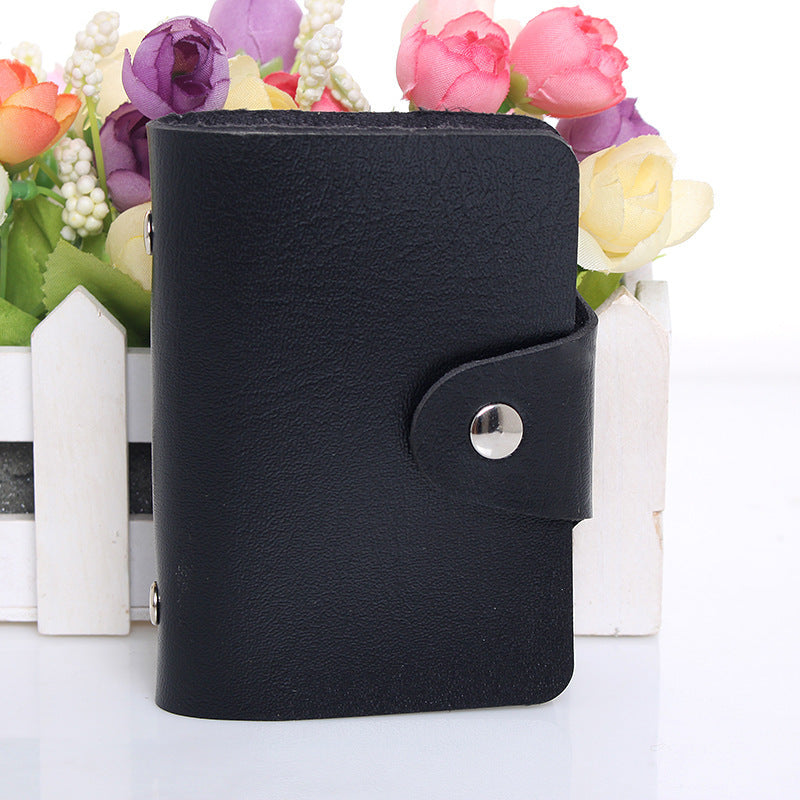 Fashion PU Leather Function 24 Bits Card Case Business Card Holder Men Women Credit Passport Card Bag ID Passport Card Wallet