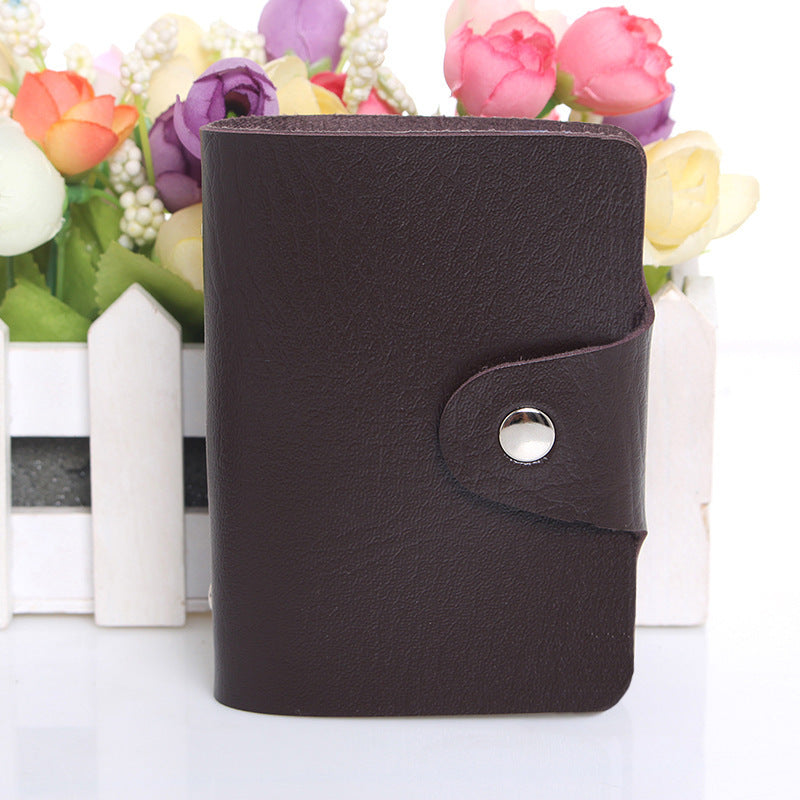 Fashion PU Leather Function 24 Bits Card Case Business Card Holder Men Women Credit Passport Card Bag ID Passport Card Wallet