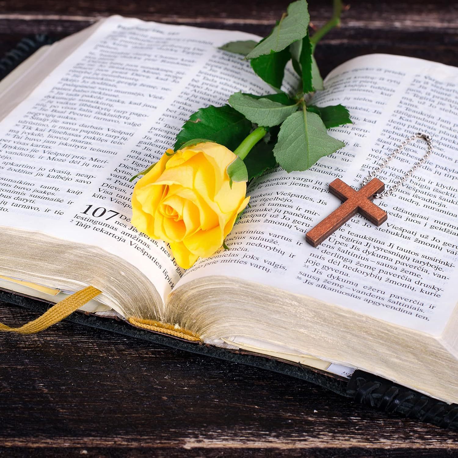 Wooden Craft Cross Pendant Ornament